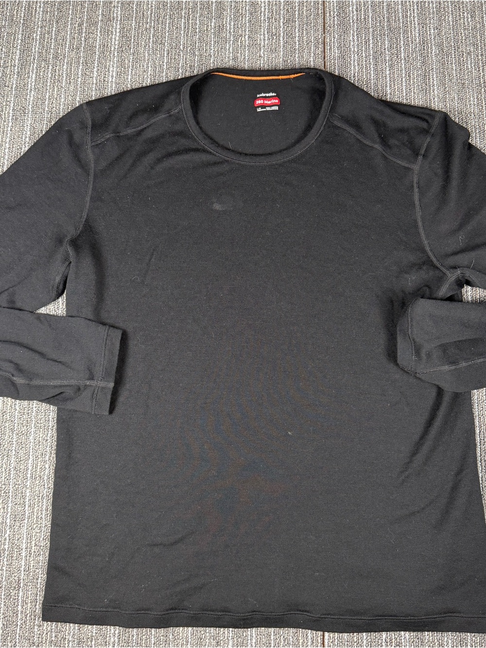 Icebreaker 260 Merrino Base Layer Black Long Sleeve Crew Shirt